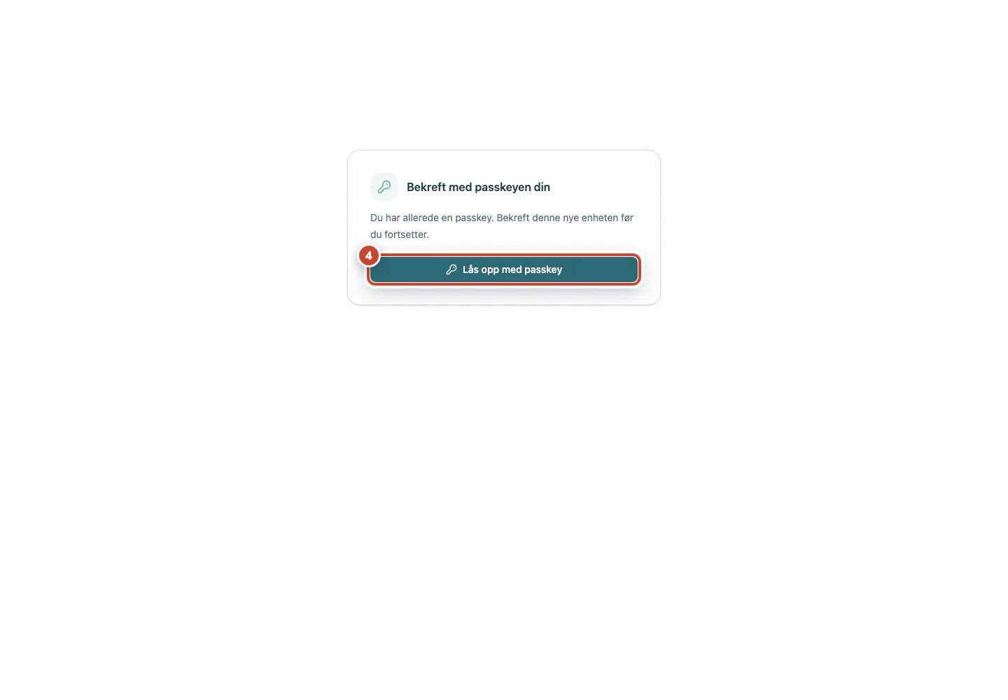 Dialogen for å godkjenne den nye nettleseren med en passkey.